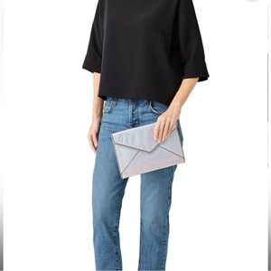 NWT Rebecca Minkoff Leo Clutch - Opal Iridescent
